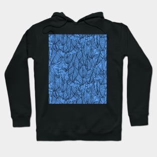 Blue Black Feather Angel Wings Print Hoodie